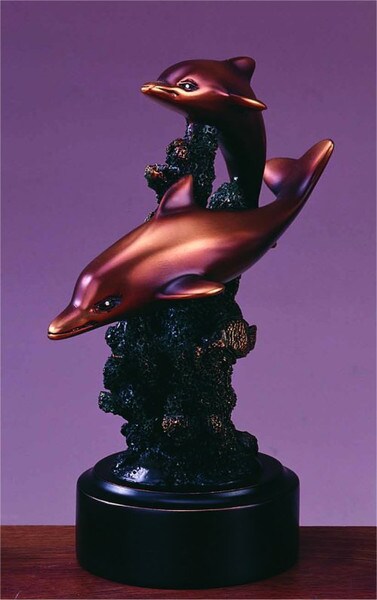 Two Dolphins Statue Sea Wildlife Sculpture